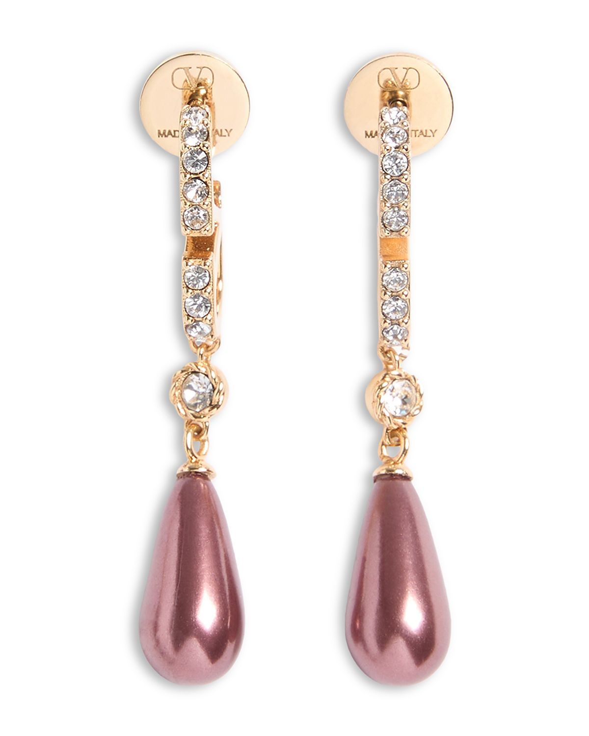Valentino Garavani Logo Linear Drop Earrings, 1.6L