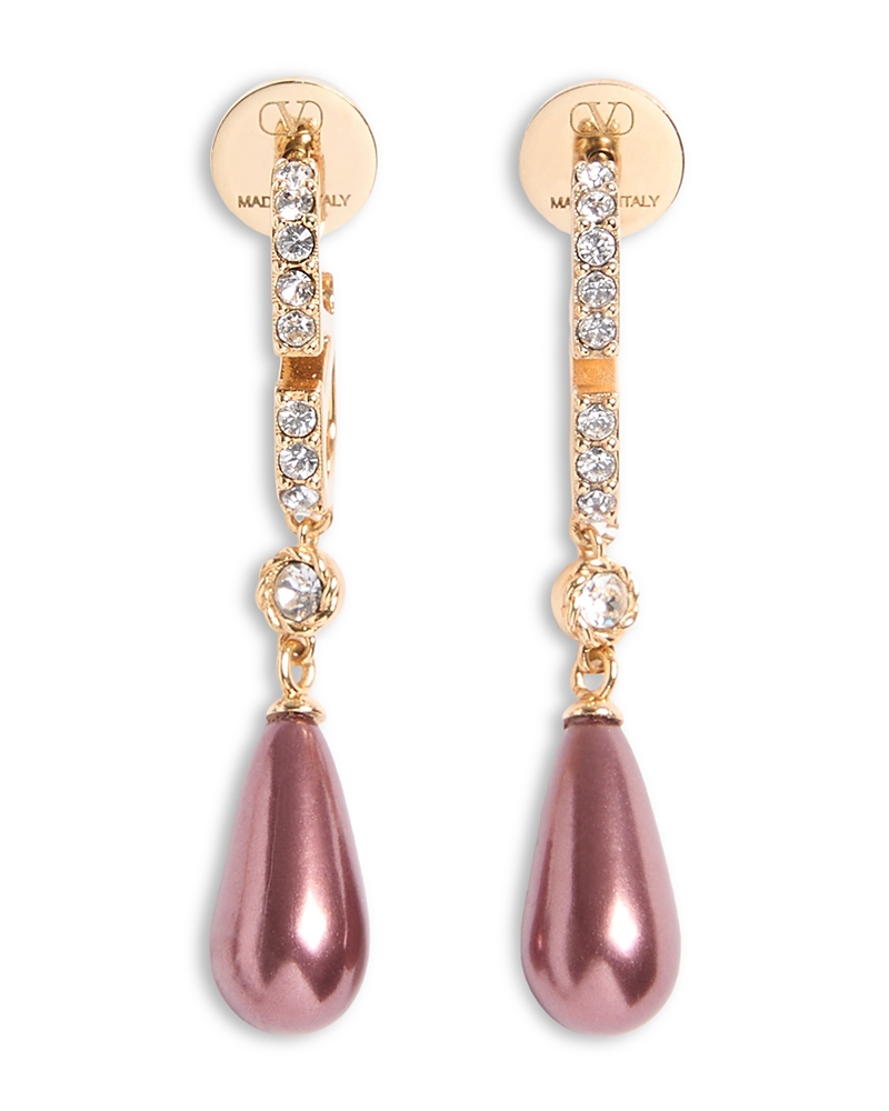Valentino Garavani Logo Linear Drop Earrings, 1.6L