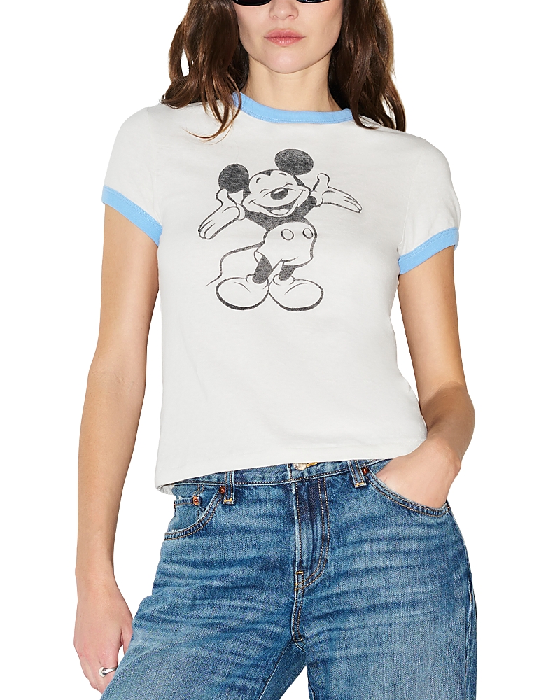 Re/Done 60s Slim The Mickey Mouse Club Grapic Ringer Tee