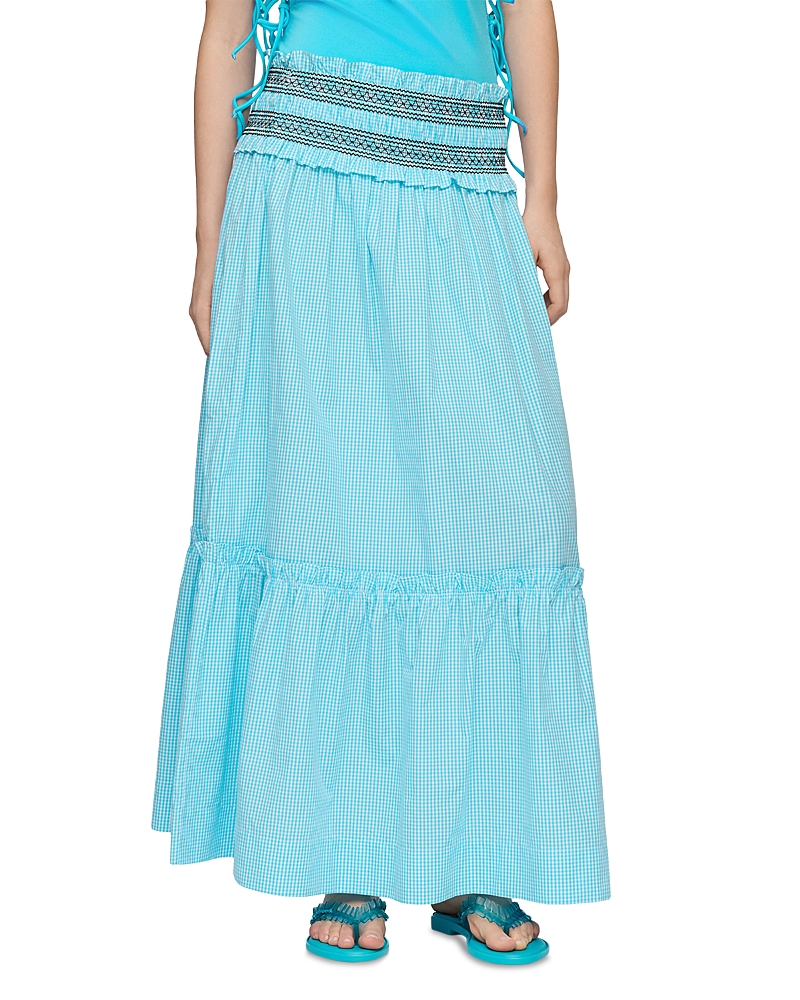 Ganni Blue Check Skirt