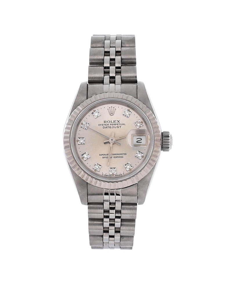 Pre-owned Pre-owned Rolex Rolex Oyster Perpetual Datejust Automatic Watch In Stainless Steel And White Gold With Dia In Silver