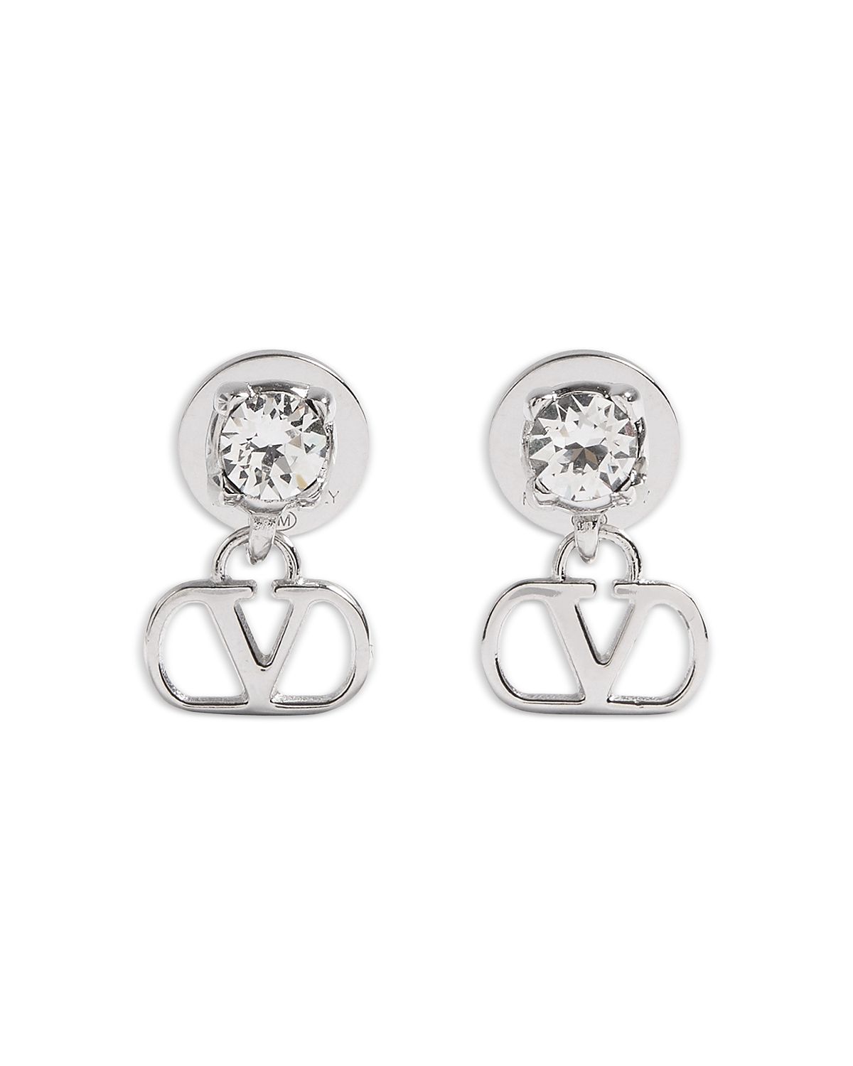 Valentino Garavani Swarovski Crystal Logo Drop Earrings, 0.6L