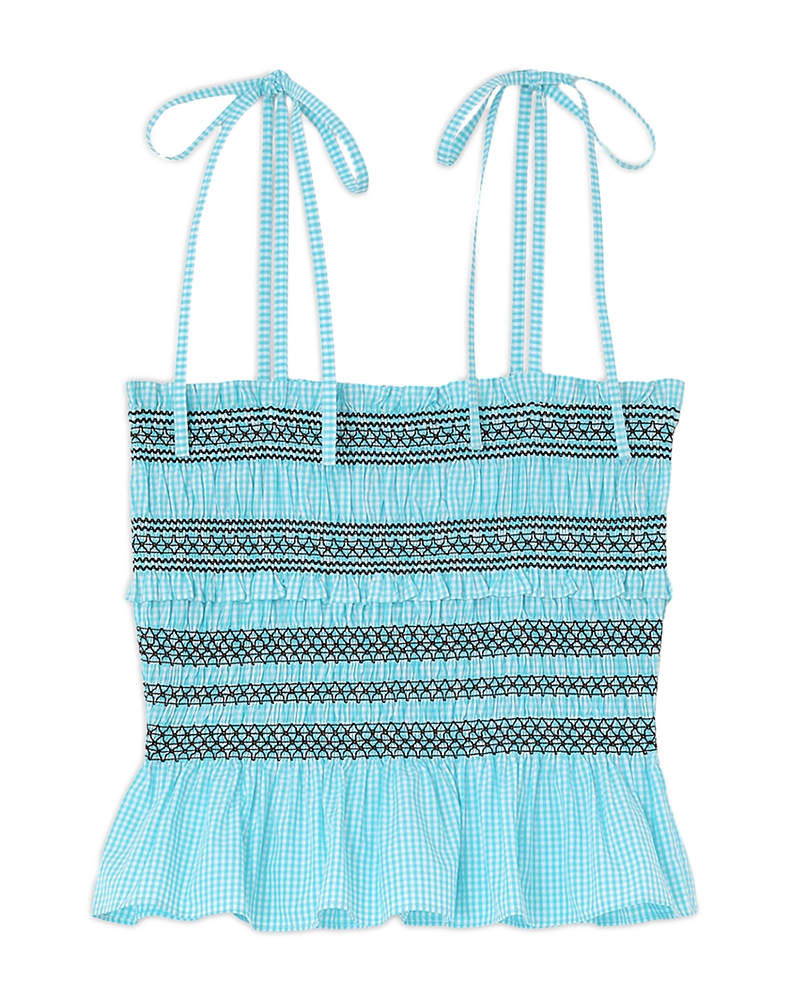 Ganni Blue Check Top