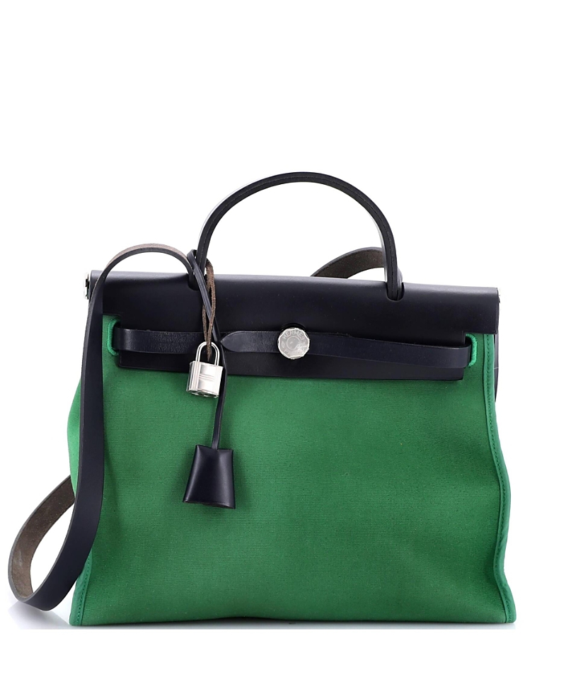 Pre-owned Pre-owned Hermes Hermes 31 Herbag Zip Leather And Toile