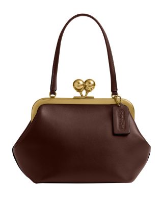 Small Leather Kisslock Frame Bag