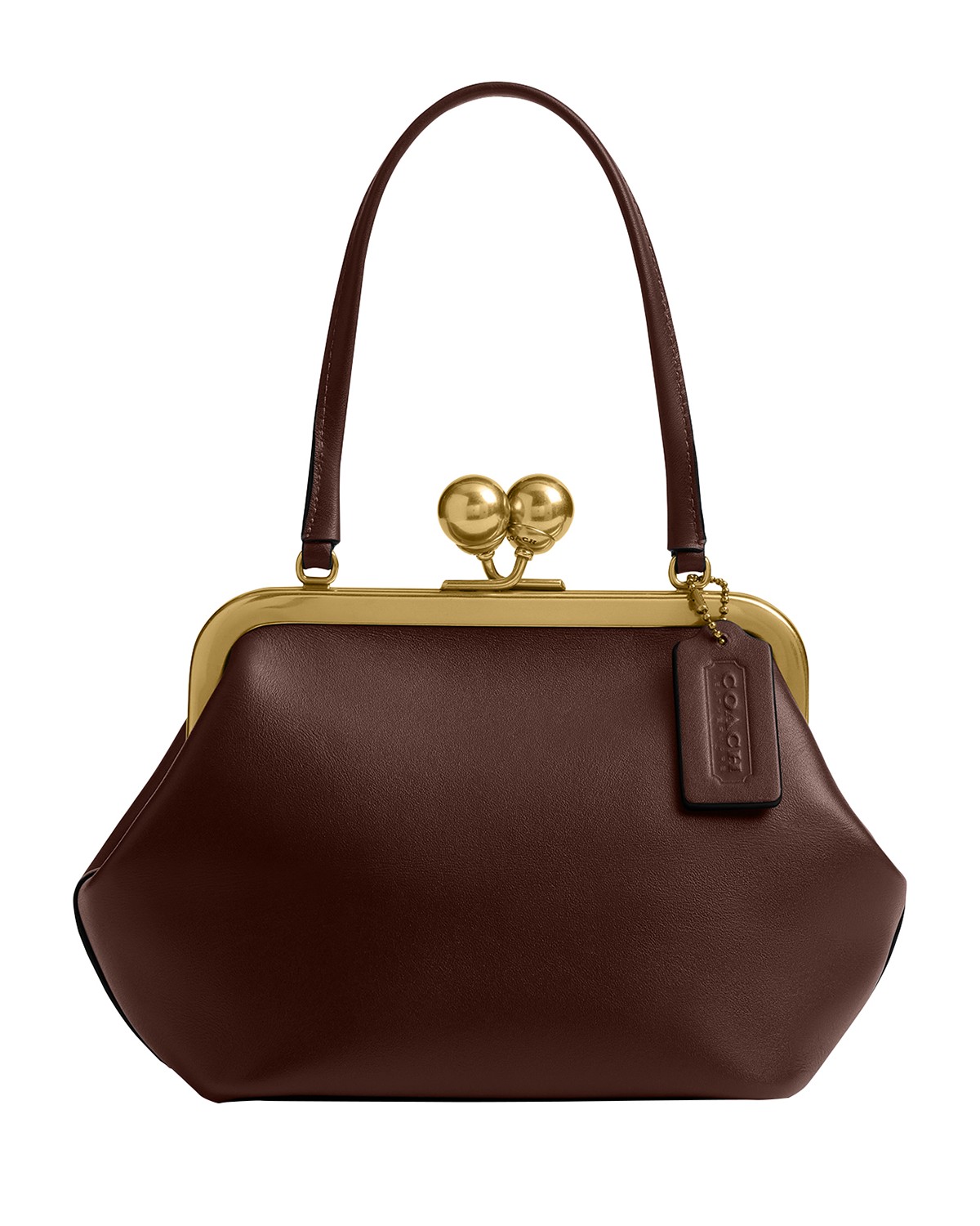 Small Leather Kisslock Frame Bag