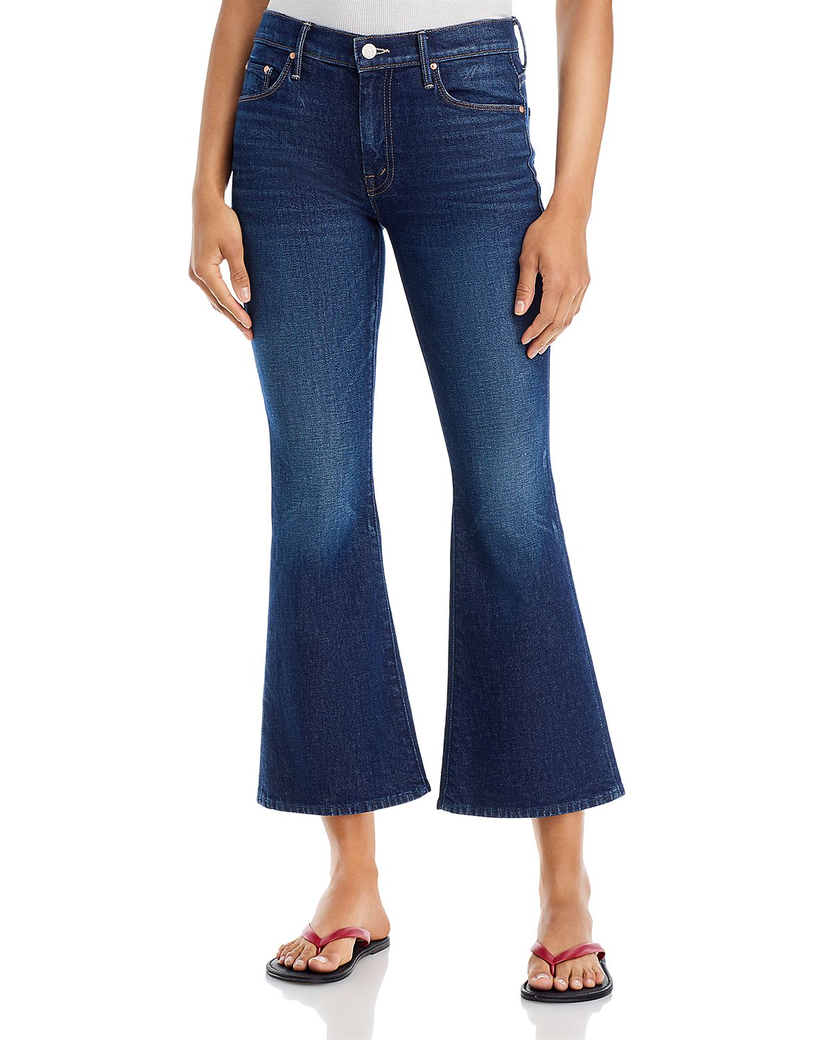 Mother Lil Weekender Mid Rise Flared Jeans