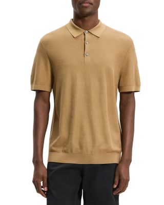 Theory Nocturne Navy Silk Cotton Polo Shirt