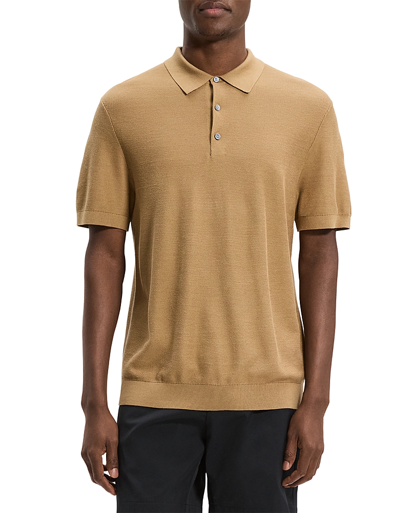 Theory Nocturne Navy Silk Cotton Polo Shirt
