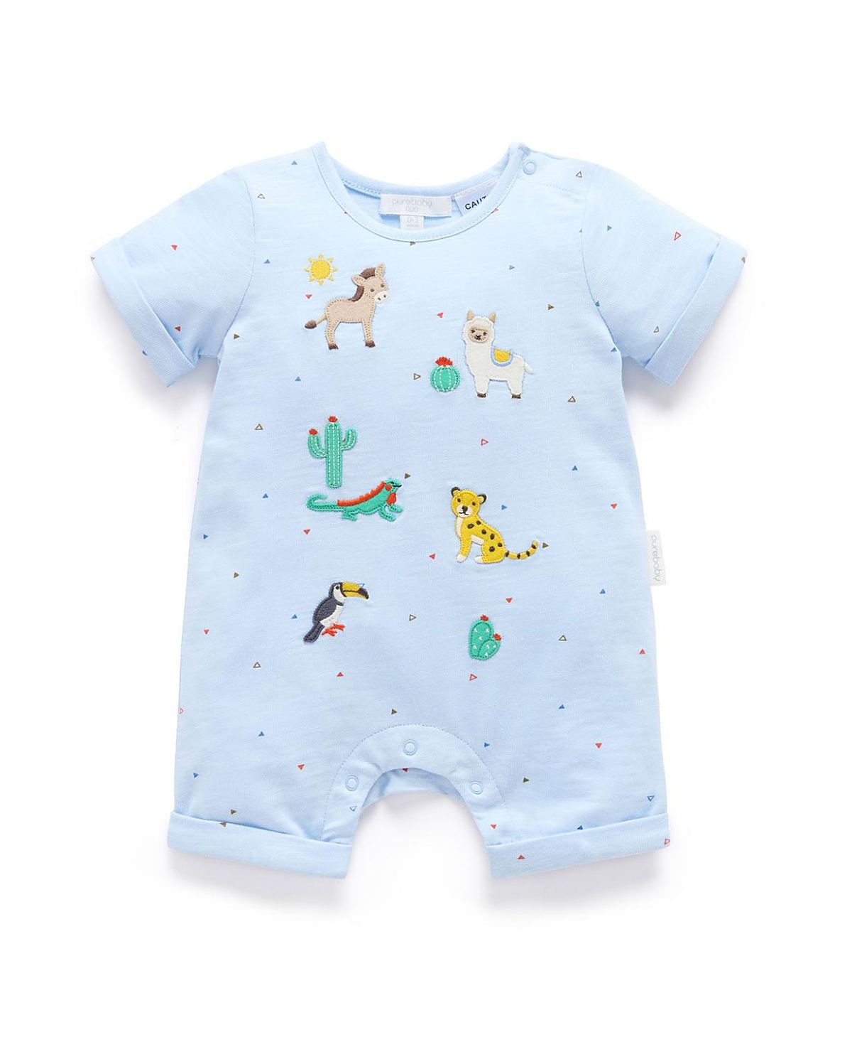 Purebaby Boys' Animal Fiesta Short Romper - Baby