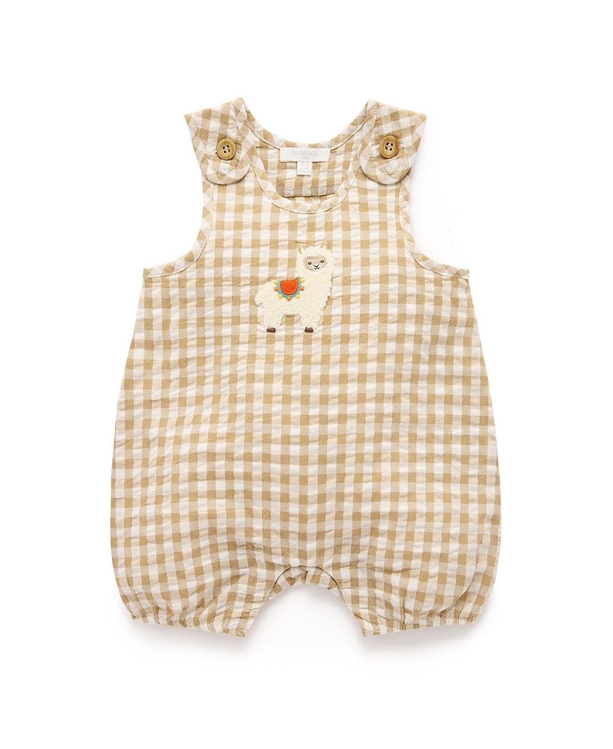Purebaby Unisex Gingham Romper - Baby