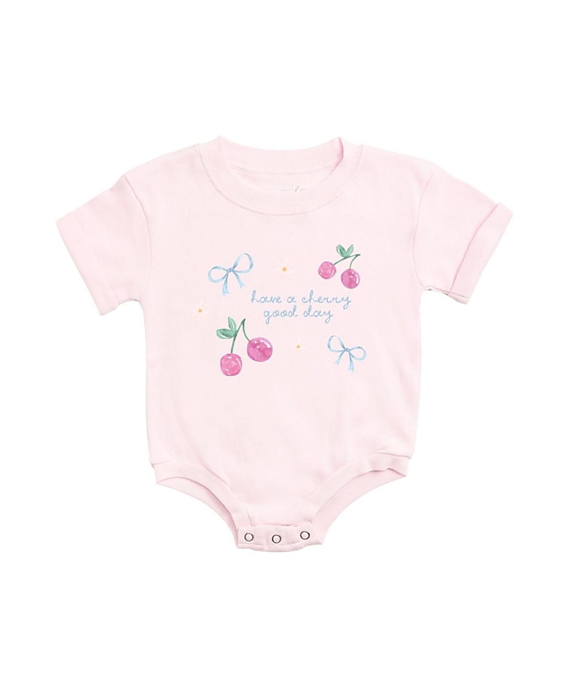Sweet Wink Girls' Cherry Good Day Short Sleeve Romper - Baby