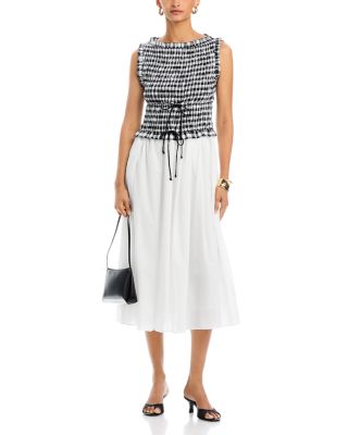 off the shoulder bodycon dress WHITE OFF SHOULDER Bodycon Maxi Dress with Silver Chain Belt main image 0