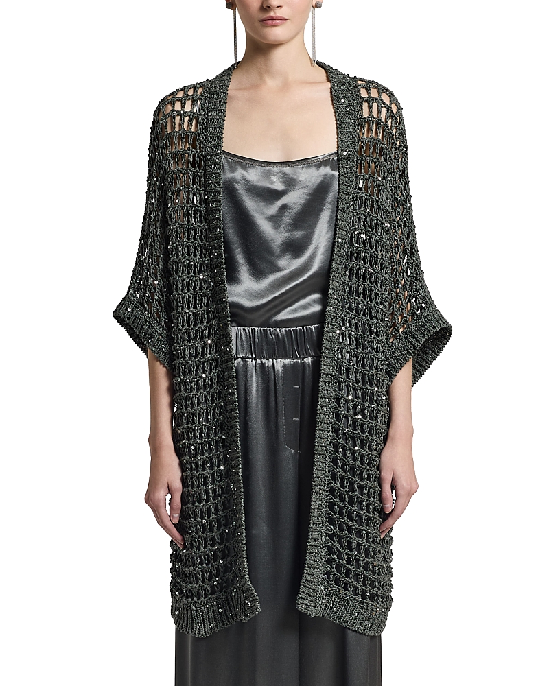 Peserico Open Front Sequinned Sweater