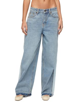 Cailin Contrast Panel Low Rise Baggy Jeans