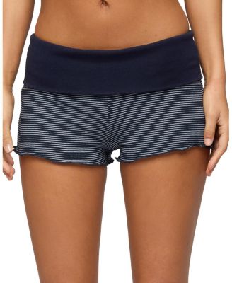  Nour Contrast Striped Foldover Shorts