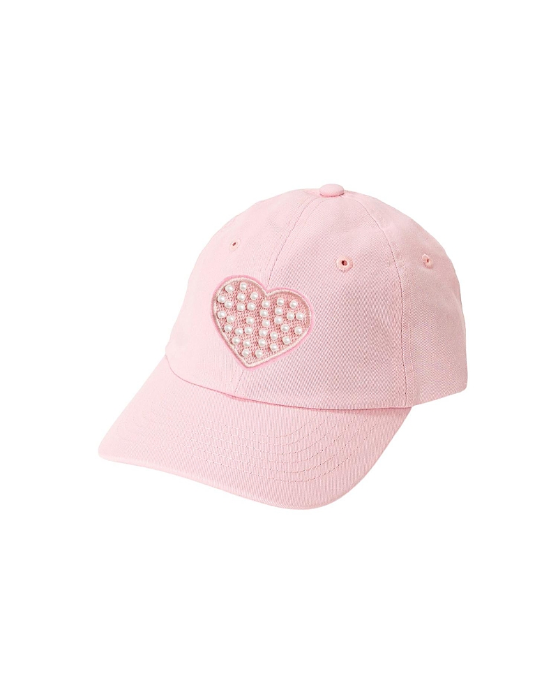 Sweet Wink Girls' Pearl Heart Patch Baseball Hat - Little Kid, Big Kid