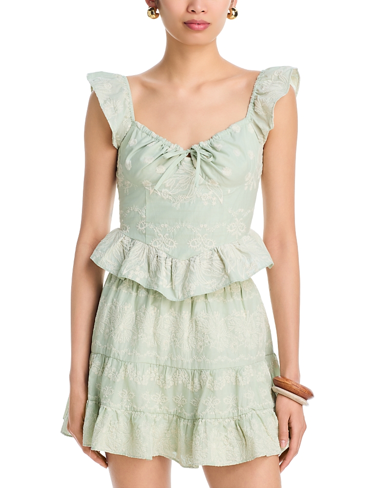 Aqua x Agua Bendita Embroidered Bustier Top - Exclusive