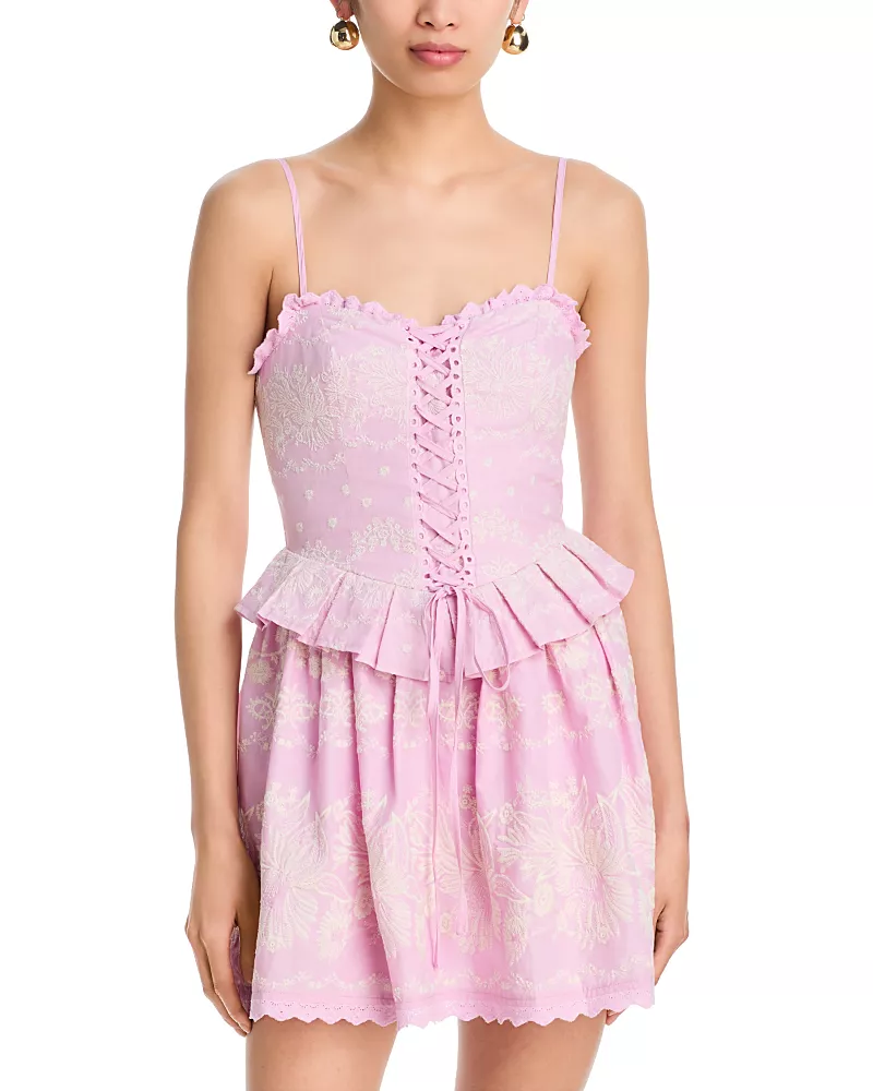 Aqua x Agua Bendita Lace Up Mini Dress - Exclusive