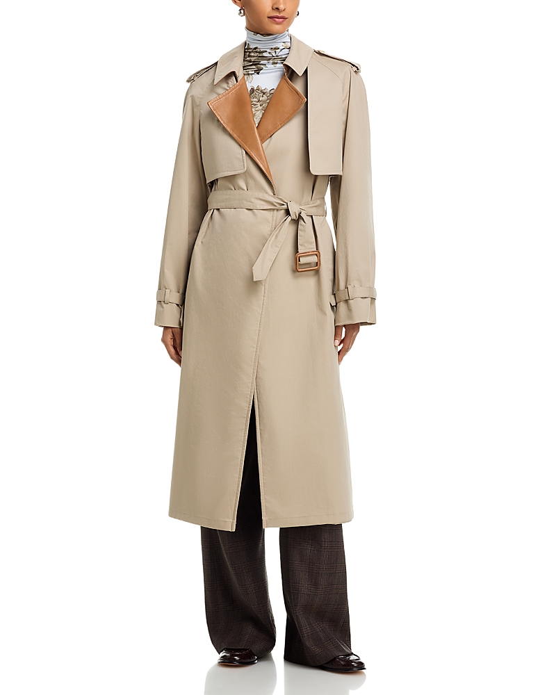 Acne Studios Belted Leather Lapel Trench Coat