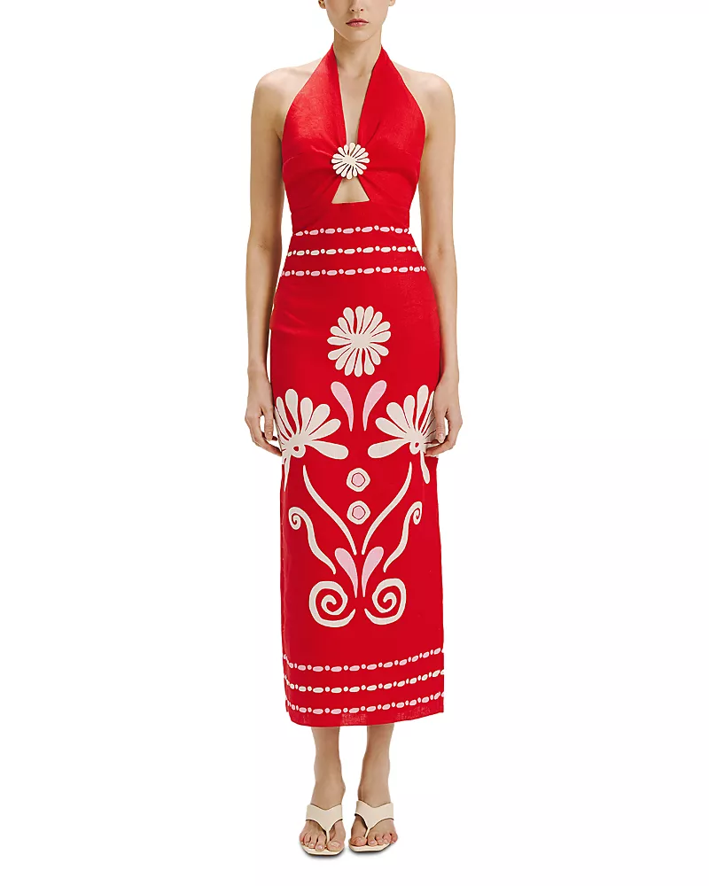 Cala de la Cruz Orly Linen Halter Dress