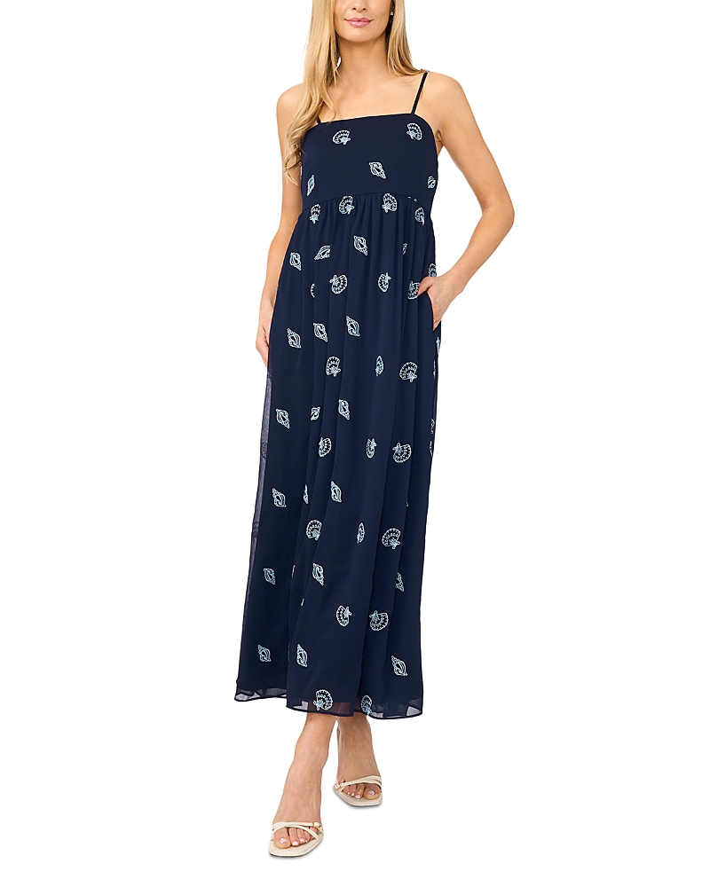 CeCe Embroidered Seashell Maxi Dress