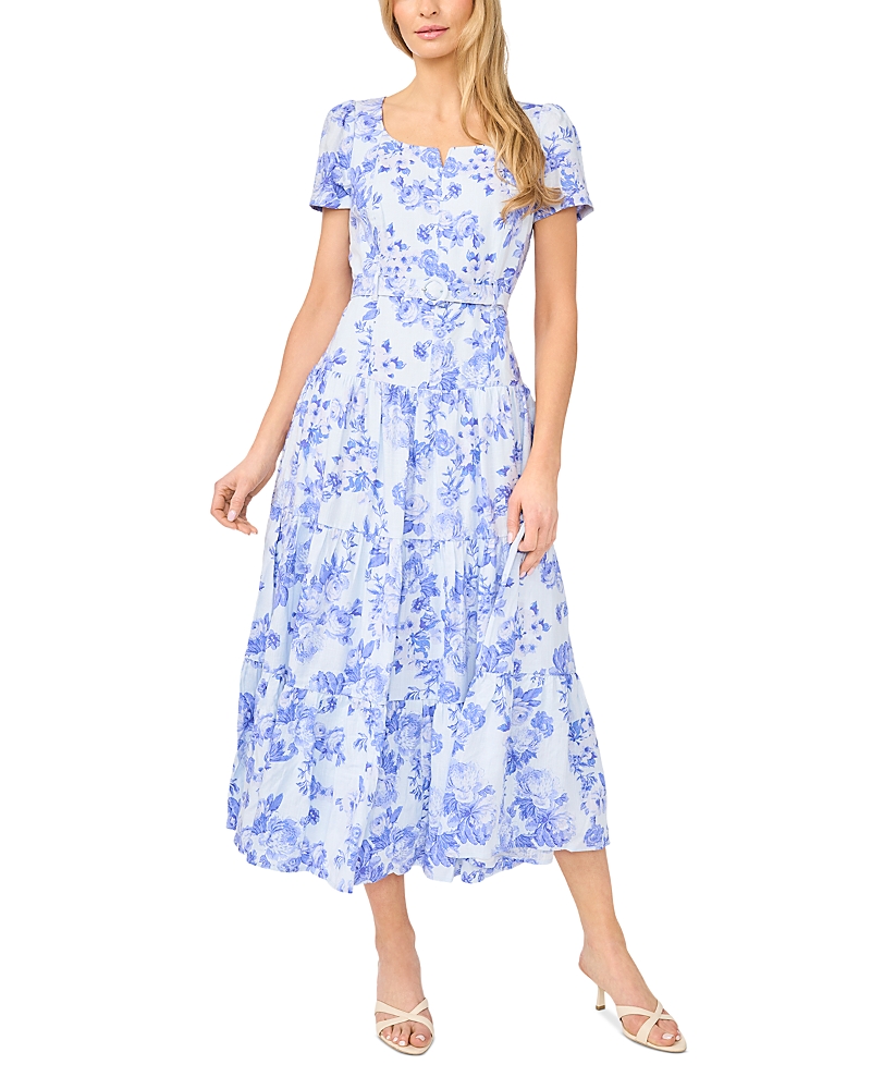 CeCe Short Sleeve Belted Midi Dress