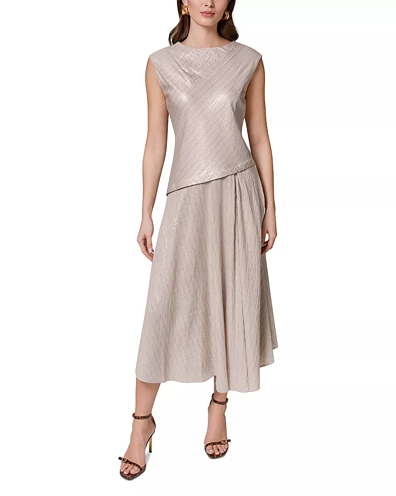 Donna Karan New York Cap Sleeve Asymmetric Midi Dress