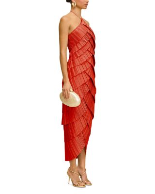 sachin and babi light blue dress Long Sleeve Trumpet Red Lace Celebrity Evening Dress main image 0