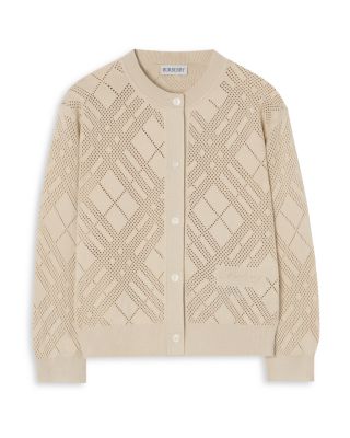 Girls' Pointelle Knit Cotton Cardigan - Little Kid, Big Kid