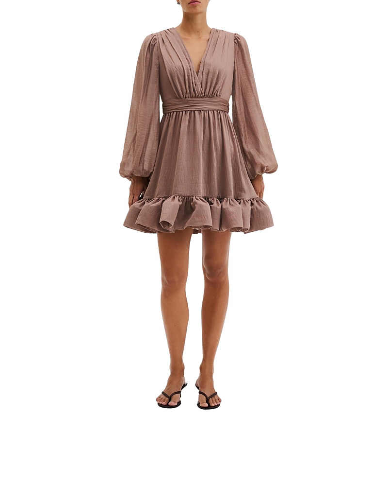 Malina Jadie V-Neck Ruffled Mini Dress