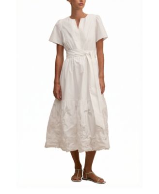  Women's Matilda Embroidered Tie Midi Dress