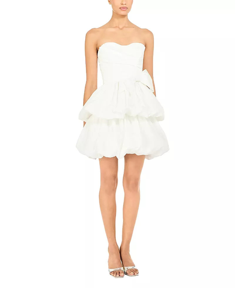 Jenny Packham Elaine Bow Tiered mini Dress