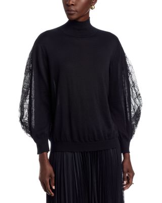 Cashmere & Silk Mock Collar Sweater