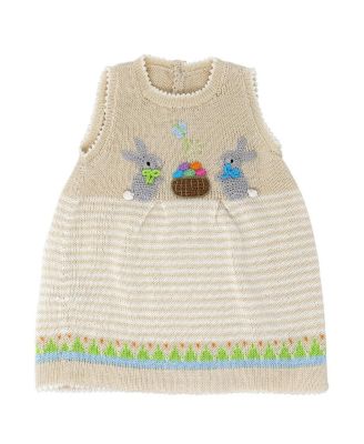 Melange Collection Girls' Knit Bunny Dress - Baby, Little Kid In Neutral