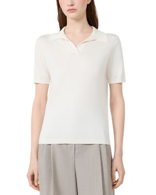 Wkdroncolo Ecro Silk & Cotton Polo Top