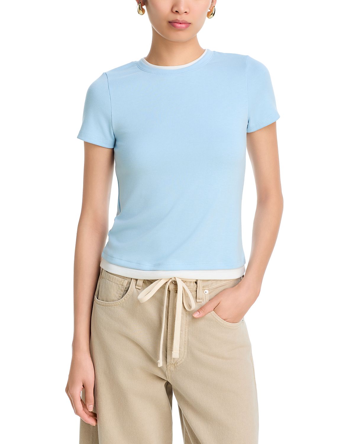Aqua Contrast Trim Tee - Exclusive