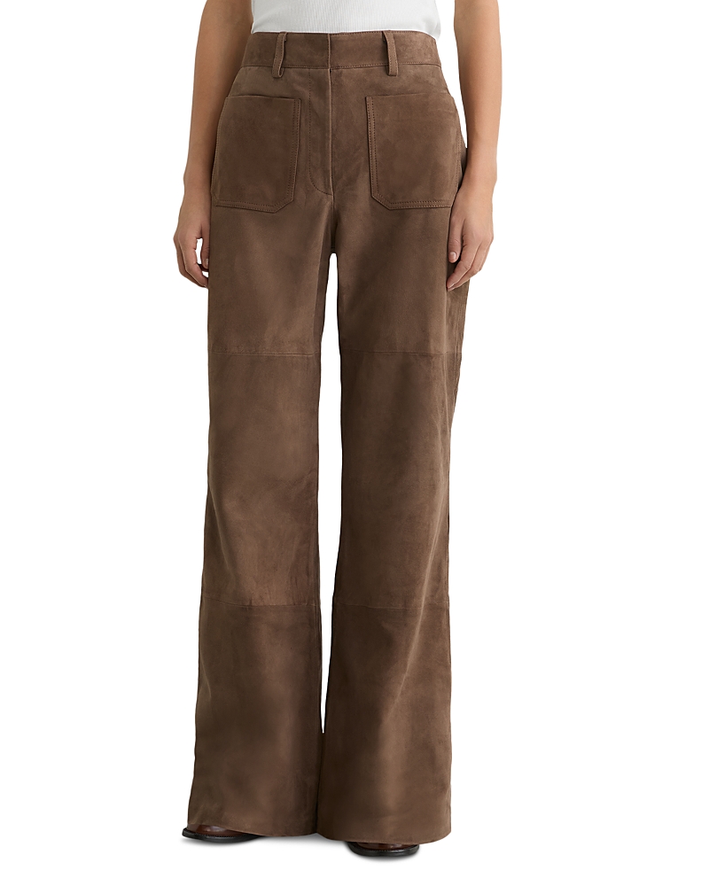 Reiss Priya Flare Leg Suede Pants