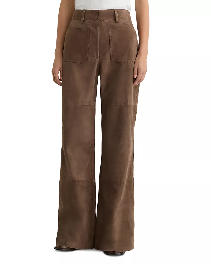 Reiss Priya Flare Leg Suede Pants