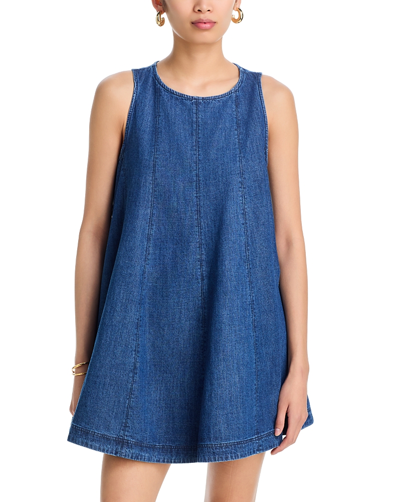 Aqua Denim Trapeze Mini Dress - Exclusive
