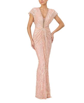 Jenny Packham Zola Sequin-Embellished V-neck Maxi Dress