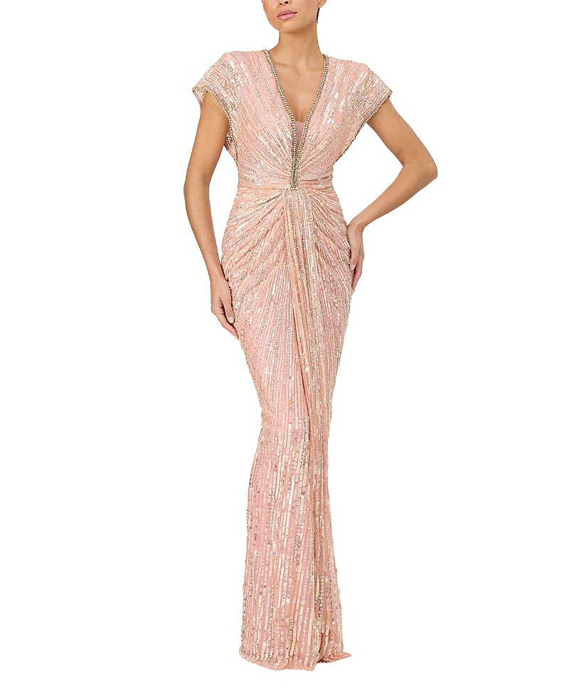 Jenny Packham Zola Sequin-Embellished V-neck Maxi Dress