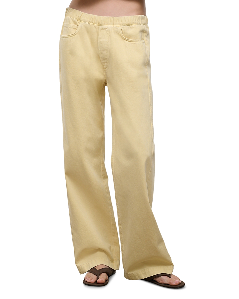 Staud Noah High Rise Wide Leg Jeans in Butter