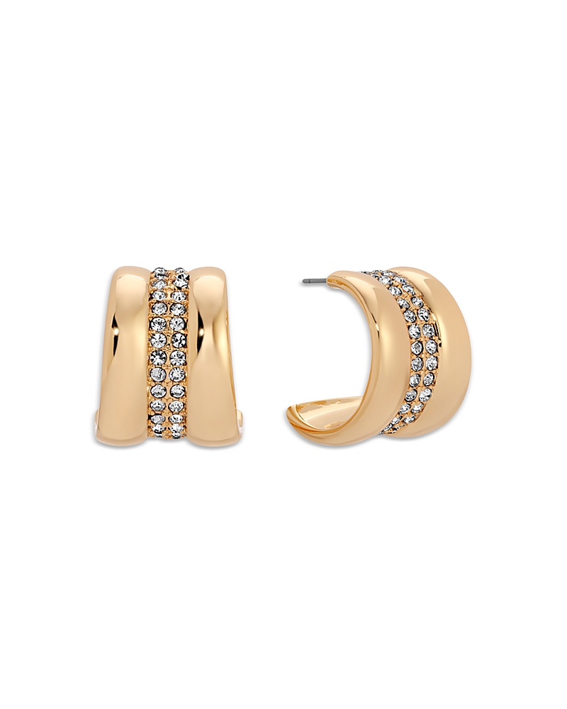 Ettika Pave Cubic Zirconia Hoop Earrings, 0.8 diameter