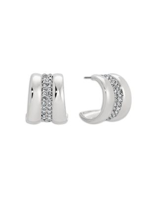 Ettika Pave Cubic Zirconia Hoop Earrings, 0.8 diameter