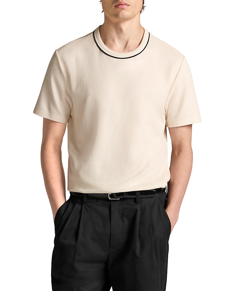 Vince Tipped Pima Pique Short Sleeve Crewneck Tee