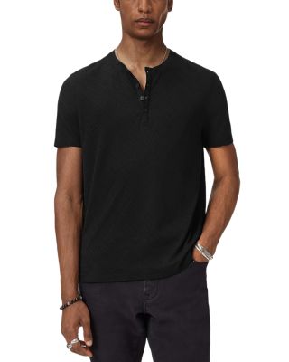 John Varvatos Elm Short Sleeve Textured Coverstitch Henley