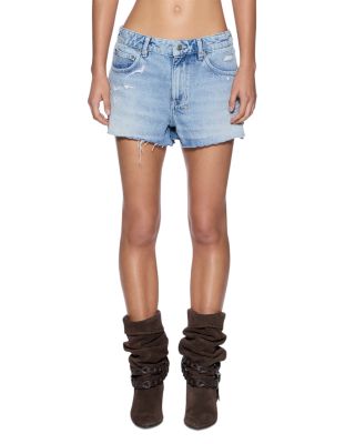 Slouch Venice Mid Rise Jean Shorts in Denim