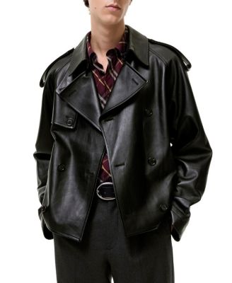  Cropped Leather Leadenham Trench Coat
