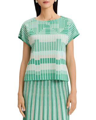 Geometric Jacquard Soft Knit Top